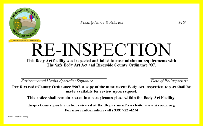 Re inspection body art card