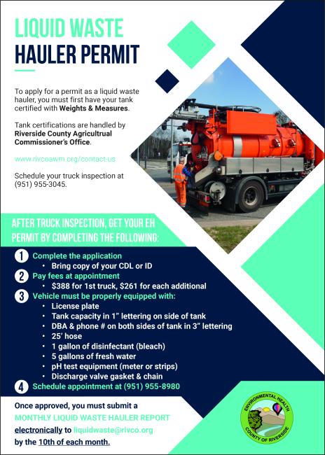 Flyer describing liquid waste hauler permit requirements
